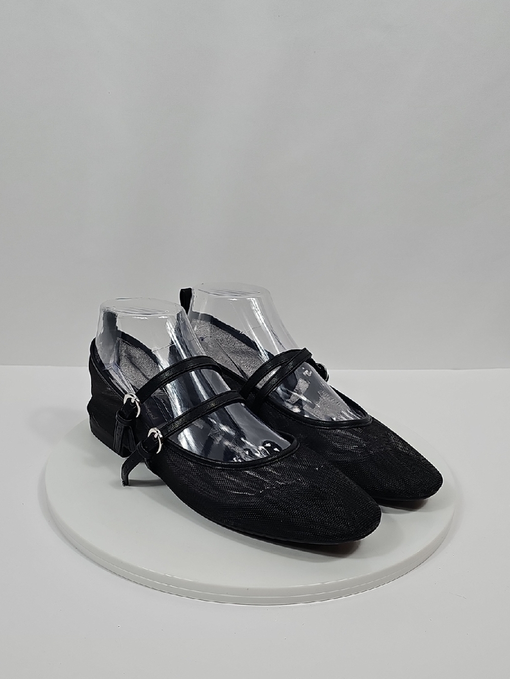 NWOT Abound Galantis Mesh Mary Jane Flats Double-Strap Buckle Shoes Black 8.5 - Picture 2 of 15